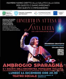 L’11 dicembre concerto di canti natalizi per l’Ospedale dei Bambini